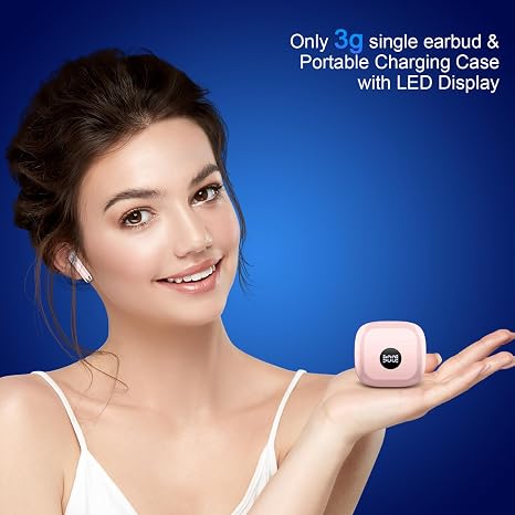 Jxrev Wireless Bluetooth 5.4 Earbuds, 6D Stereo Ear Buds, LED Power Display