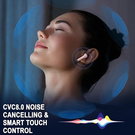 Jxrev Wireless Bluetooth 5.4 Earbuds, 6D Stereo Ear Buds, LED Power Display